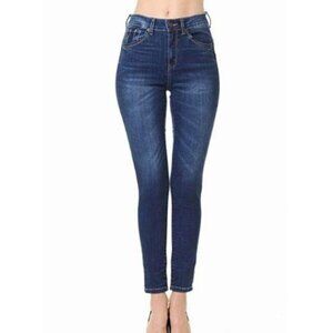 Wax High Waist Dark Denim Push-Up Stretch Skinny Jeans